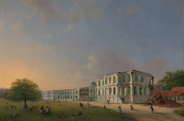 Front View of Buitenzorg Palace during the Earthquake of 10 October 1834, 1834-1836. Creator: Willem Troost II.