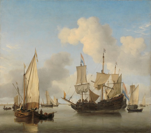 Ships at Anchor on the Coast, c.1660. Creator: Willem van de Velde the Younger.
