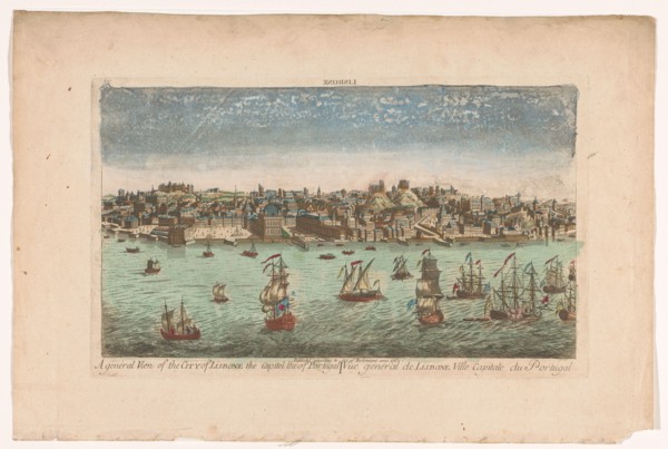 A general view of the city of Lisbone, the capitel of the kingdom of Portugal', 1760. Creator: Unknown.