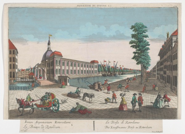 View of the Stock Exchange in Rotterdam, 1742-1801. Creator: Anon.