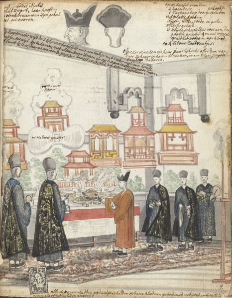 Chinese day of sacrifice in Batavia, 1779-1785. Creator: Jan Brandes.