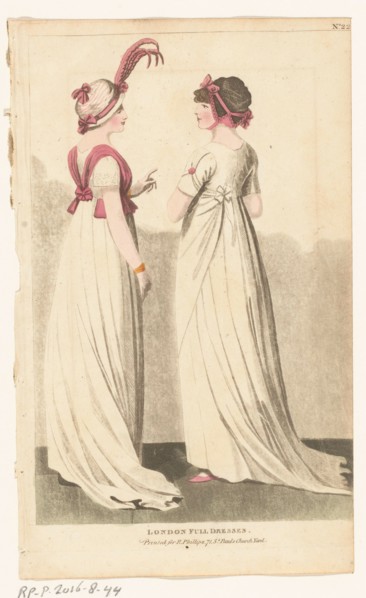 Magazine of Female Fashions of London and Paris. No. 22. London Full Dresses., 1798-1806. Creator: Unknown.