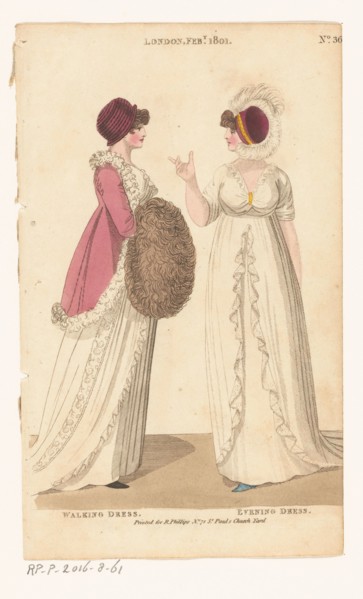 Magazine of Female Fashions of London and Paris. No. 36. London Feb., 1801: Walking Dress..., 1801. Creator: Unknown.