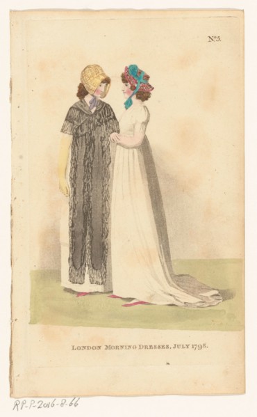 Magazine of Female Fashions of London and Paris, No. 5: London Morning Dresses, July 1798., 1798. Creator: Unknown.