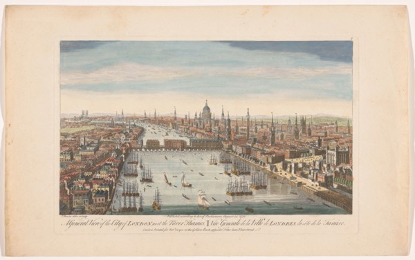 A general view of the city of London, next the river Thames', 1751. Creator: Thomas Bowles.