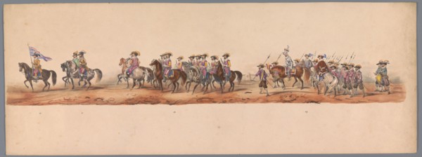 Historical parade at the second centenary of the Utrecht University, 1836 (plate 5), 1837. Creator: Victor Adam.