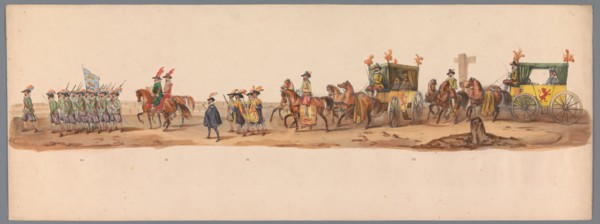 Historical parade at the second centenary of the Utrecht University, 1836 (plate 6), 1837. Creator: Victor Adam.