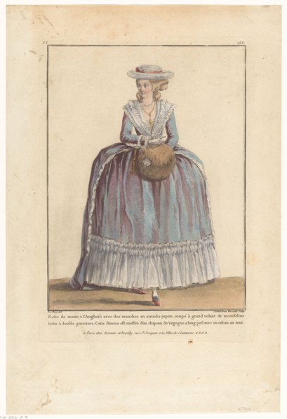 Gallery of French Fashions and Costumes, 1782, rr. 238: Morning dress to the English (...), 1782. Creator: Wossinik.