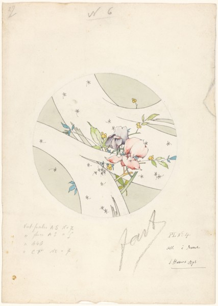 Design for a dessert plate, part of a porcelain service for Piilivuyt, c.1889-c.1890. Creator: Jules-Auguste Habert-Dys.