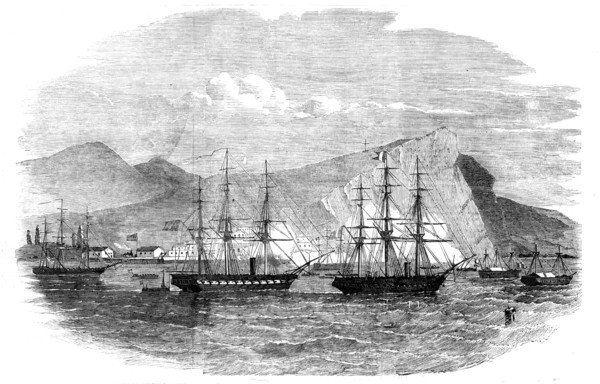 Arica, in Peru, attacked by the Squadron of General Viranco, 1857. Creator: Unknown.