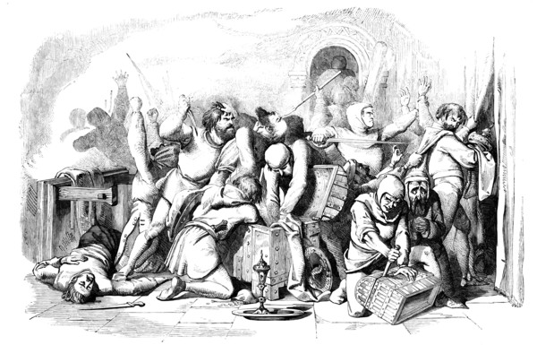 The Firing and Sacking of the Synagogue, 1857. Creator: Unknown.