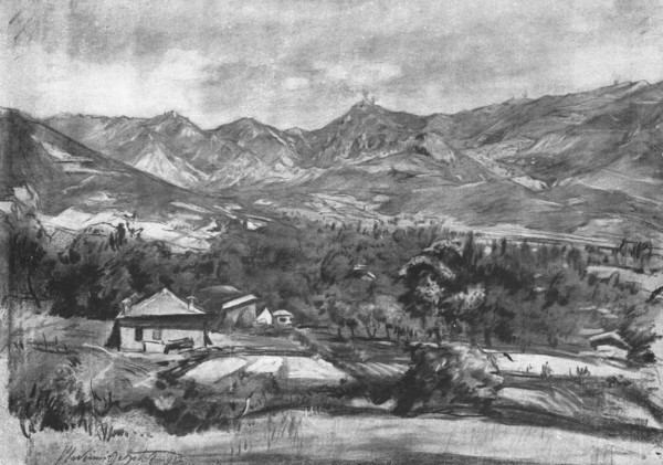 ''Le Terrain de l'offensive; Le massif du Sokoi et, a droite, la crete du massif du Dobropolje',1918 Creator: Unknown.