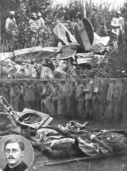 ''Corps a corps en Plein Ciel; Les restes des adversaires, precipites de quatre mille..., 1916. Creator: Unknown.