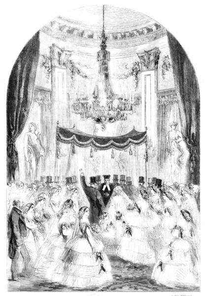 Marriage Ceremonial of the Baron Alphonse de Rothschild and Miss Leonora Rothschild..., 1857. Creator: Unknown.