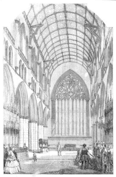 The Choir of the Cathedral Church of St. Mary, Carlisle, restored, 1857. Creator: J. & A.W..