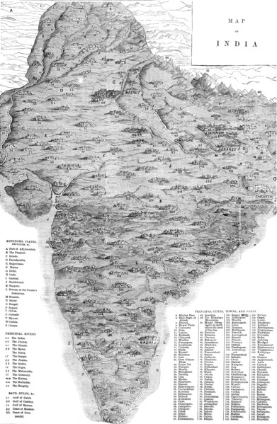 Map of India, 1857. Creator: Unknown.
