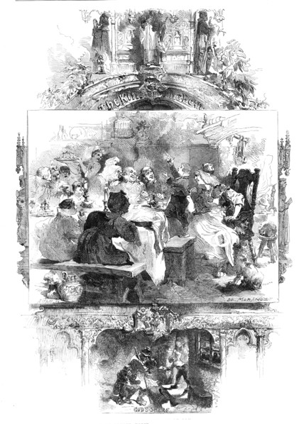 The King of the Bean - drawn by Edmond Morin, 1857. Creator: Unknown.