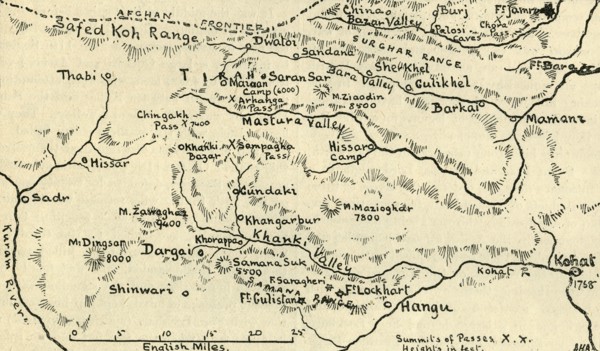 'Map of the Tirah Campaign', c1900. Creator: Unknown.