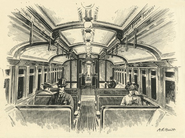 'In the "Twopenny Tube" -  The Central London Railway', c1900. Creator: A.E. Huitt.