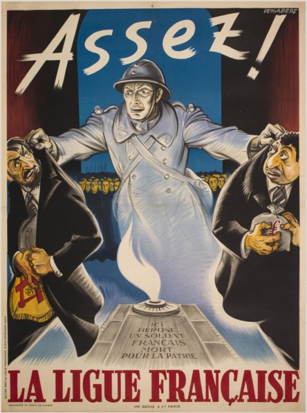 Assez! Ici repose un soldat français mort pour la patrie. La ligue Française, 1942. Creator: Venabert (active 1920s-1930s).
