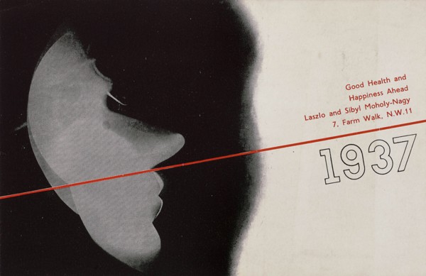 Good Health and Happiness Ahead. New Year's card by Laszlo and Sibyl Moholy-Nagy, 1937. Creator: Moholy-Nagy, Laszlo (1895-1946).