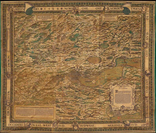 Map of the Zurich area, 1566. Creator: Murer, Jos (1530-1580).