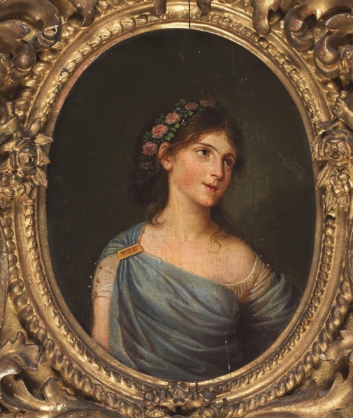 Portrait of Varvara Ivanovna Ladomirskaya (1785-1840), later Princess Naryshkina. Creator: Guttenbrunn, Ludwig (1750-1819).