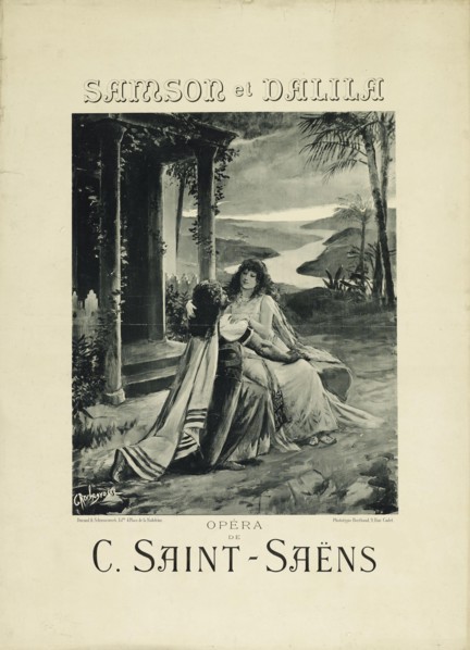 Poster for the opera Samson et Dalila by Camille Saint-Saëns, 1891. Creator: Rochegrosse, Georges Antoine (1859-1938).
