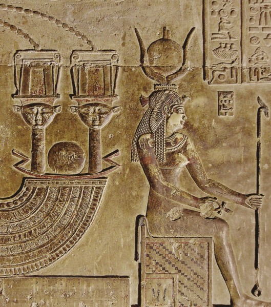 Relief of Cleopatra VII as Goddess Hathor, ca 69-30 BC. Creator: Ancient Egypt.