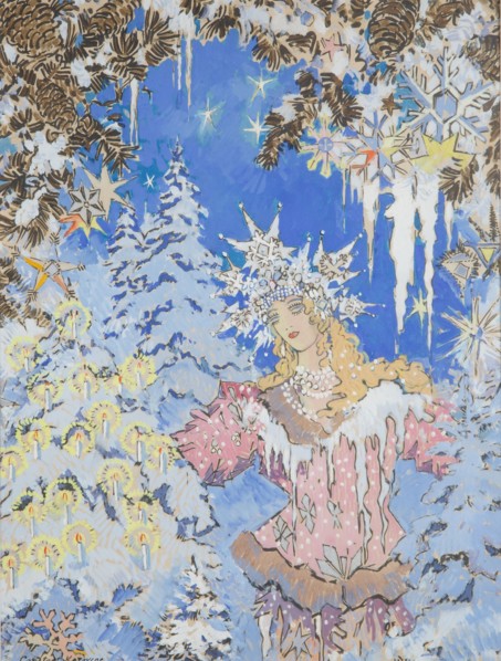Snow Maiden. Costume design for the opera "Snow Maiden" by N. Rimsky-Korsakov. Creator: Korovin, Konstantin Alexeyevich (1861-1939).