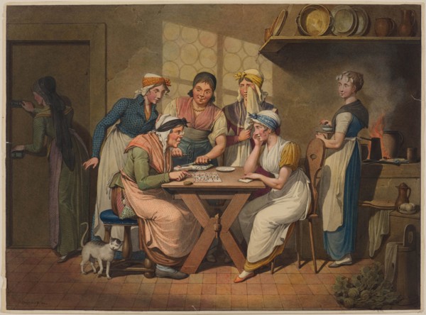 The Fortune Teller in the Kitchen. Scenes of life during the Biedermeier period. Creator: Opiz, Georg Emanuel (1775-1841).