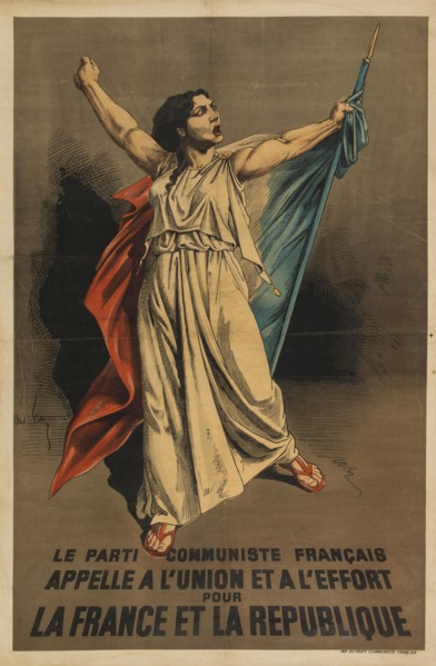 The French Communist Party calls to the union and effort for France and the Republic, 1946. Creator: Gill, André, (after) (1840-1885).