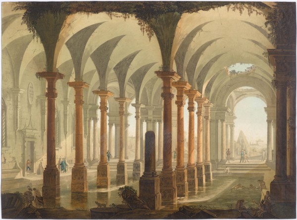 The Roman Baths, ca 1735. Creator: Joli, Antonio (1700-1777).