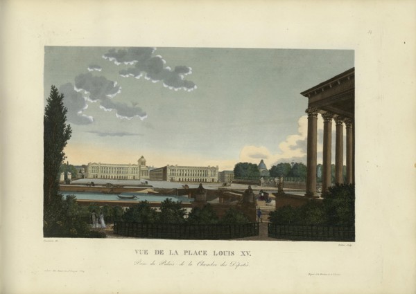 Vue de la place Louis XV, prise du palais de la Chambre des Députés, 1817-1824. Creator: Courvoisier-Voisin, Henri (1757-1830).