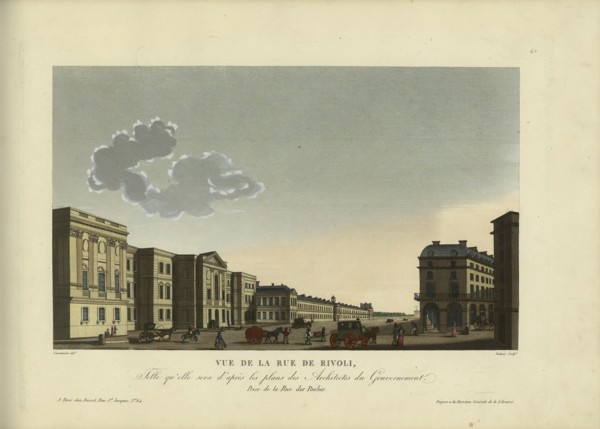 Vue de la rue de Rivoli, telle qu'elle sera d'après les plans des architectes du..., 1817-24. Creator: Courvoisier-Voisin, Henri (1757-1830).