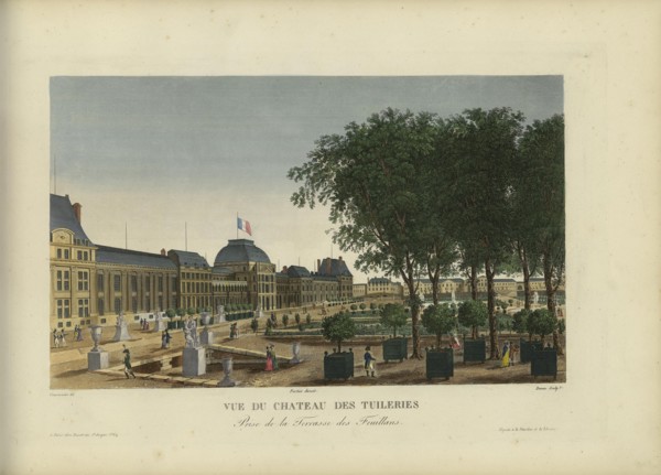 Vue du château des Tuileries, prise de la Terrasse des Feuillants, 1817-1824. Creator: Courvoisier-Voisin, Henri (1757-1830).