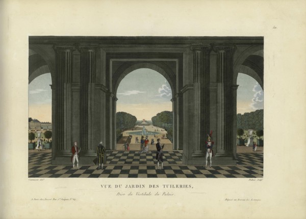 Vue du jardin des Tuileries, prise du vestibule du Palais, 1817-1824. Creator: Courvoisier-Voisin, Henri (1757-1830).