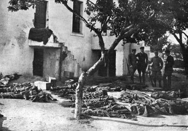 'Les Evenements de Grece; Les intrigues des royalistes: un lot de fusils enveloppes de..., 1917. Creator: Unknown.