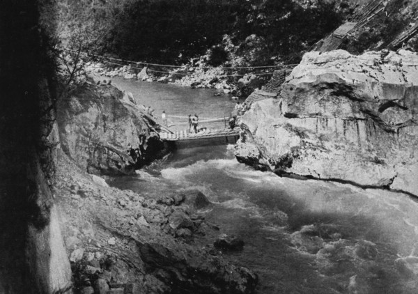 Italian Offensive of the Isonzo; One of fourteen bridges thrown over the Upper Isonzo..., 1917. Creator: Unknown.