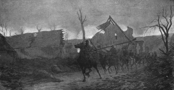 The Battle Seen by a Combatant; At nightfall, October 22, 1917, divisional artillery.., 1917 Creator: Unknown.