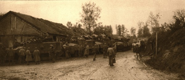 The tanks reassemble after battle, 1917 Creator: Unknown.