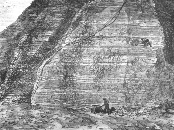 'Workings and Guano deposit on the middle Island; About the Chincha Islands', 1875. Creator: Unknown.