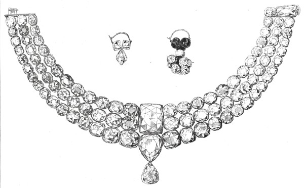 Necklace of the Young Guicowar of Baroda, valued at forty lacs of rupees, 1876. Creator: Unknown.