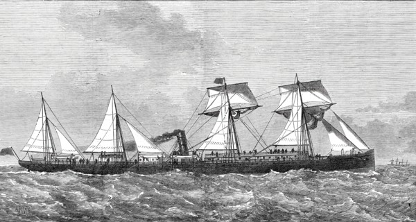 The new steam-ship Australia, 1876. Creator: Josiah Robert Wells.