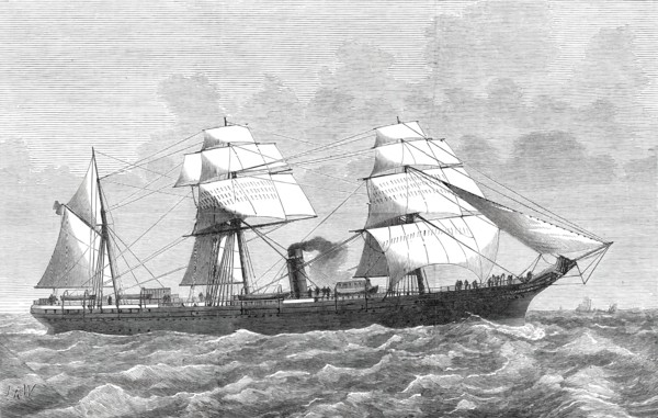 The Screw-steamer Alfonso XII, 1876. Creator: Josiah Robert Wells.