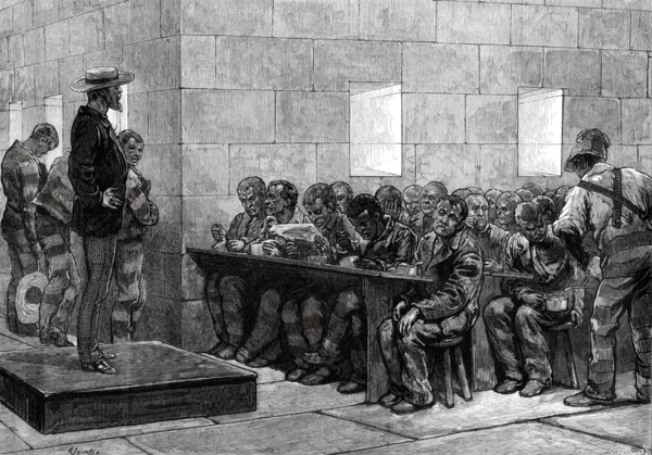 American Sketches: Blackwell's Island Penitentiary, New York - Dining-Room, 1876. Creator: Unknown.