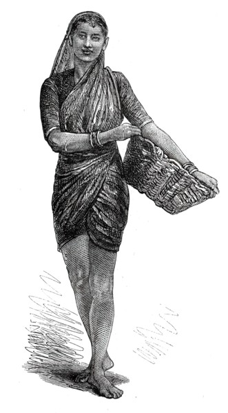 Costumes of Western India, Mahar girl, 1876. Creator: Unknown.