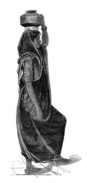 Costumes of Western India, Mahratta woman, 1876. Creator: Unknown.
