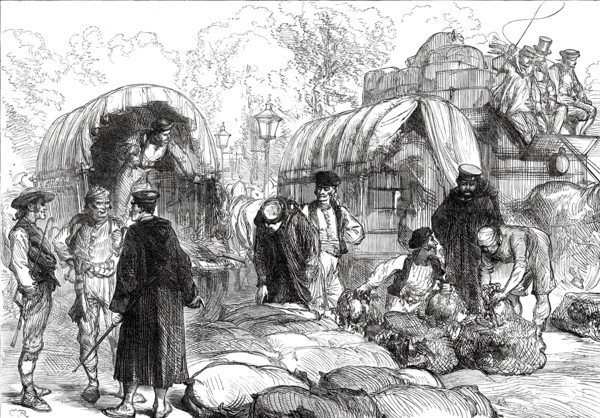 Sketches in Madrid: the "Octroi" at the entrance to Madrid, 1876. Creator: C.R..
