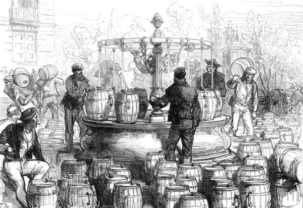 Sketches in Madrid: the Water Supply of Madrid, 1876. Creator: C.R..
